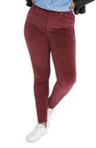 Women's Madewell 10-inch High Waist Velveteen Skinny Jeans - Burgundy