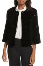 Women's Joie Nayland Embellished Faux Fur Jacket - Black