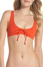 Women's J.crew Marie Lace-up Bikini Top, Size - Orange
