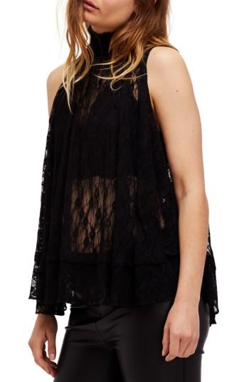 Women's Free People Myrna Lace Tank - Black