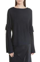 Women's Vince Tie Sleeve Merino Wool Sweater - Blue