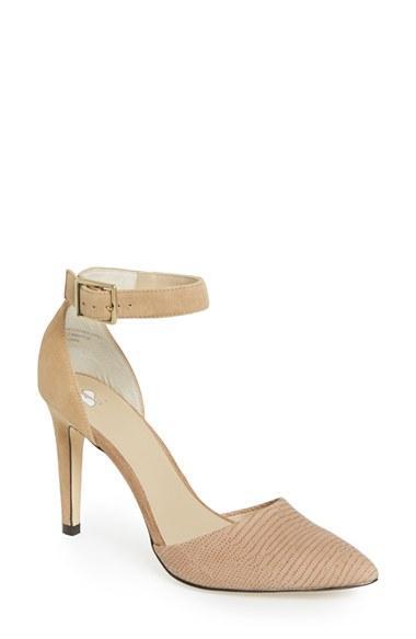 Bp. 'mallory' Ankle Strap Pump Beige/ Nude