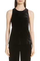 Women's St. John Collection Sleeveless Velvet Top, Size - Black