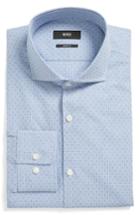 Men's Boss Mark Sharp Fit Dobby Dress Shirt .5l - Blue