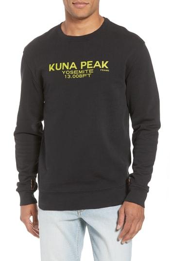 Men's Frame Slim Fit Kuna Peak Graphic Sweatshirt - Black