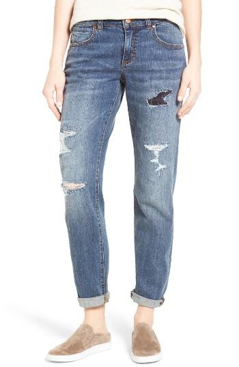 Women's Caslon Distressed Boyfriend Jeans - Blue
