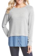 Women's Karen Kane Raglan Sleeve Contrast Sweater - Grey