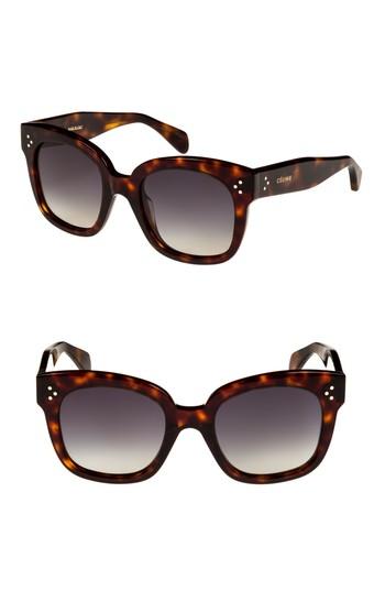 Women's Celine 54mm Square Sunglasses - Red Havan/ Smoke