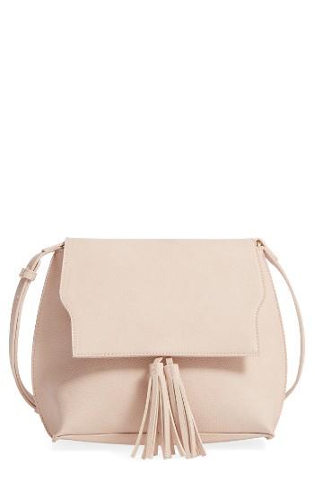 Sole Society Tassel Faux Leather Crossbody Bag - Pink