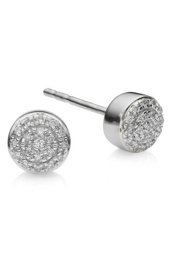 Women's Monica Vinader Fiji Mini Diamond Button Stud Earrings