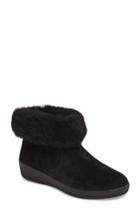 Women's Fitflop Skate Genuine Shearling Cuff Boot .5 M - Black