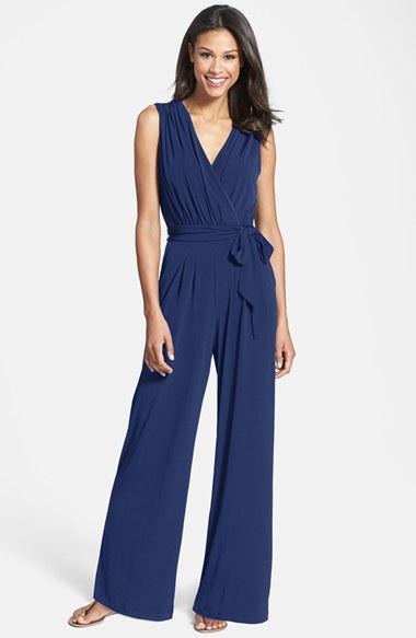 Women's Vince Camuto Faux Wrap Jersey Jumpsuit - Blue