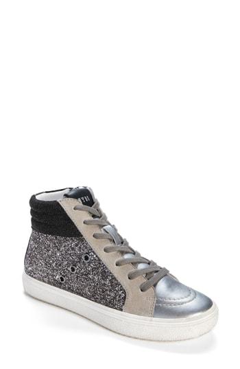 Women's Steve Madden Serena Mixed Media Sneaker M - Metallic