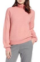 Women's Halogen Ruffle Neck Sweater, Size - Grey