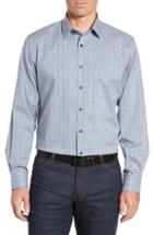 Men's Nordstrom Men's Shop Traditional Fit No-iron Check Dress Shirt .5 - 32/33 - Blue