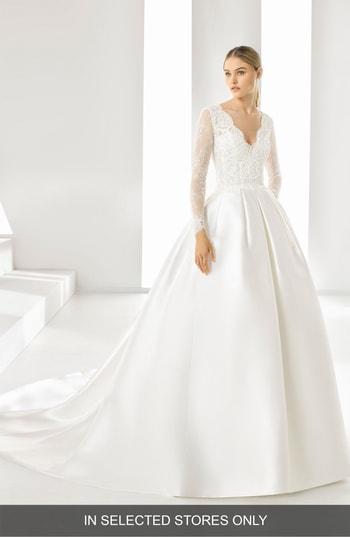 Women's Rosa Clara Drue V-neck Pleated Ballgown, Size In Store Only - Ivory