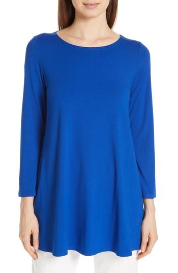 Women's Eileen Fisher Jewel Neck Tunic Top - Blue