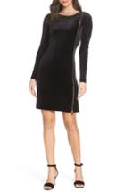 Women's French Connection Zella Aurore Velvet Jersey Sheath Dress - Black