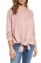 Petite Women's Caslon Tie Front Sweatshirt P - Pink