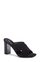 Women's Saint Laurent Loulou Cross Strap Mule .5us / 34.5eu - Black