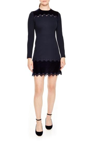 Women's Sandro Edma Braid & Velvet Trim Dress