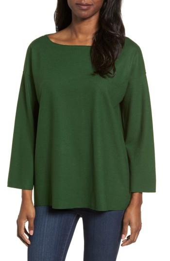 Women's Eileen Fisher Boiled Wool Jersey Top - Green