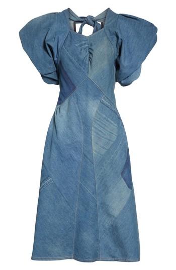 Women's Junya Watanabe Denim Patchwork Dress - Blue