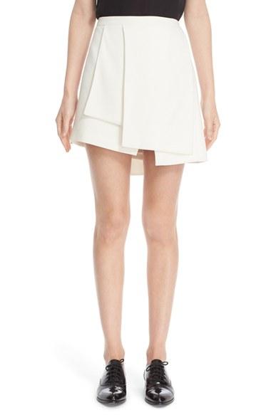Women's Narciso Rodriguez Pleated Crepe Miniskirt