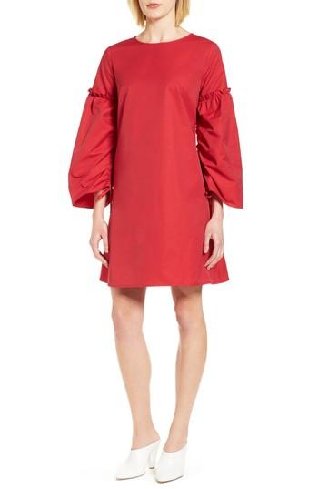 Women's Halogen Parachute Sleeve Shift Dress - Red