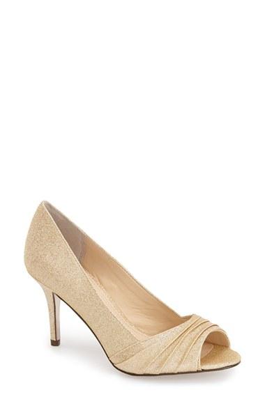 Women's Nina 'vesta' Peep Toe Pump M - Metallic