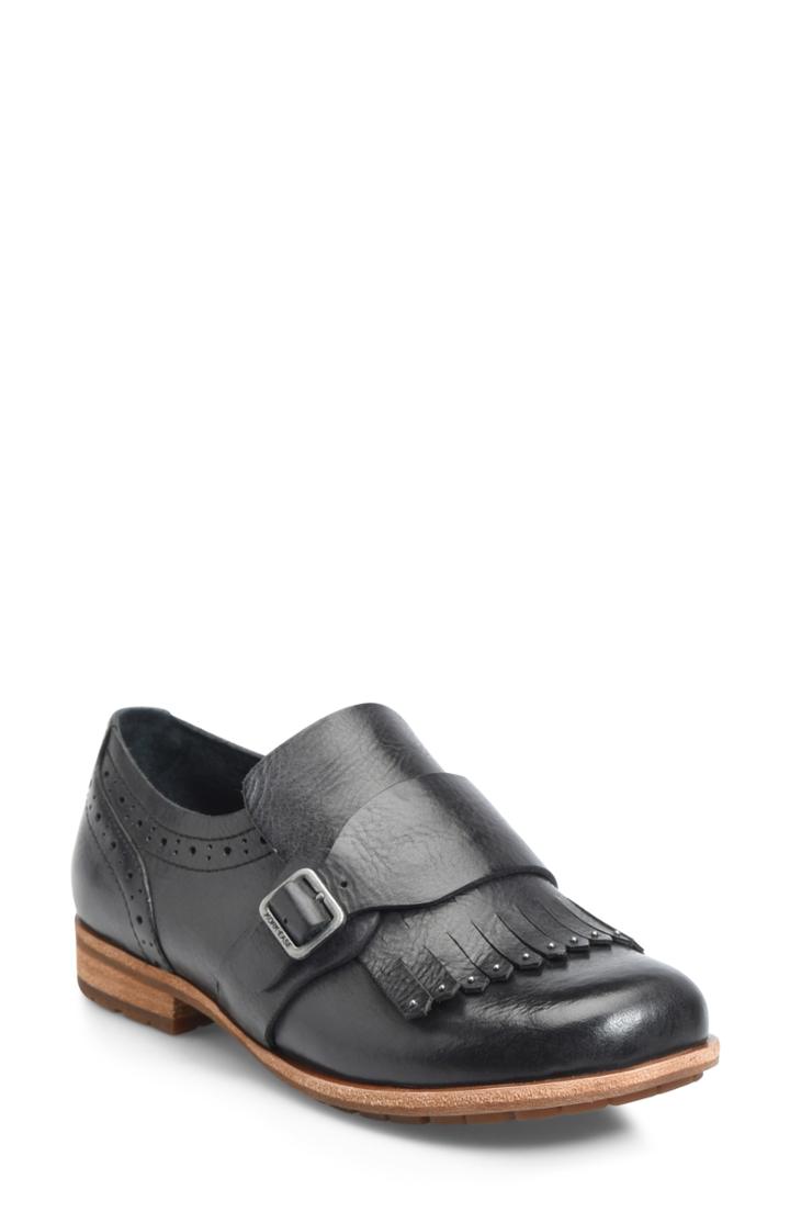 Women's Kork-ease Bailee Kiltie Monk Strap Shoe .5 M - Black