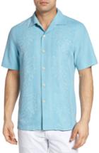 Men's Tommy Bahama Pacific Standard Fit Floral Silk Camp Shirt, Size - Blue