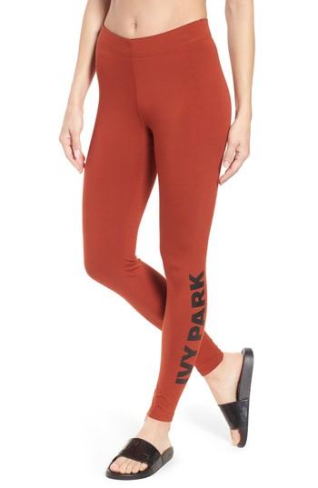Women's Ivy Park Logo Ankle Leggings - Red