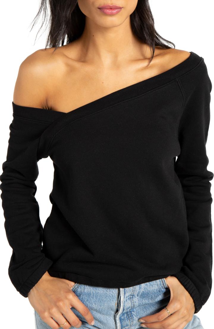 Women's N:philanthropy Float Off The Shoulder Sweatshirt - Black
