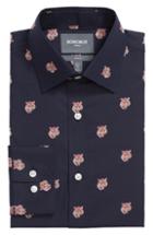 Men's Bonobos Tiger Head Slim Fit Stretch Print Dress Shirt 33 - Black