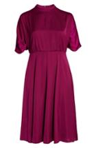 Women's Gal Meets Glam Collection Diane Mock Neck Fit & Flare Midi Dress - Pink
