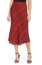 Women's Afrm Brynne Print Midi Skirt - Red