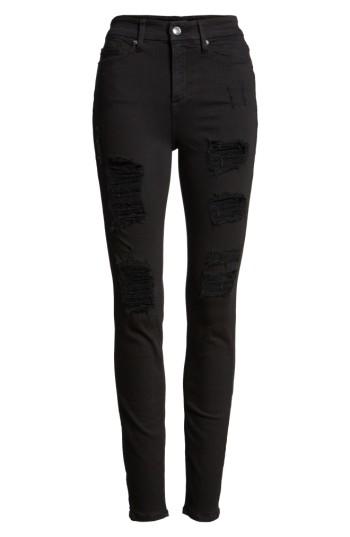Women's Good American Good Legs High Rise Ripped Skinny Jeans - Black