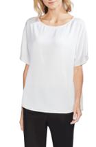Women's Vince Camuto Pleat Back Hammer Satin Top - Ivory