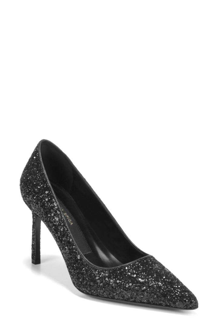 Women's Via Spiga Nikole 3 Glitter Pump M - Black