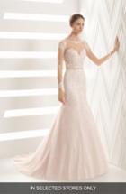 Women's Rosa Clara Amor Embroidered Illusion Lace Trumpet Gown, Size In Store Only - Ivory