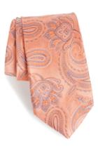 Men's Nordstrom Men's Shop Barga Paisley Silk Tie, Size - Orange