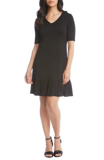 Women's Karen Kane V-neck Ruffle Hem Dress - Black