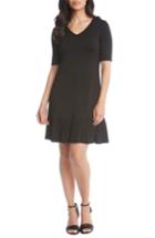 Women's Karen Kane V-neck Ruffle Hem Dress - Black