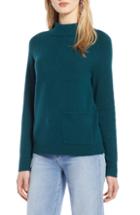 Women's Halogen Mock Neck Pocket Sweater - Green