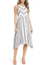 Women's Adelyn Rae Vidette Pleated Stripe Midi Dress - White