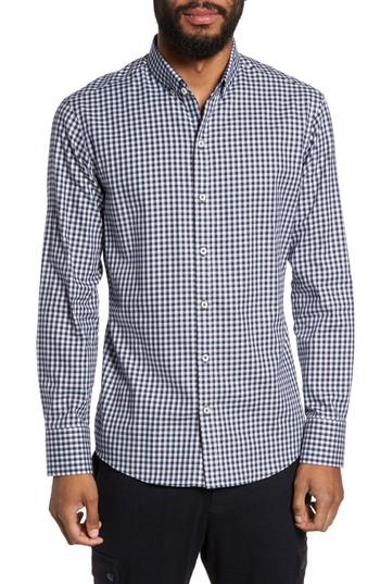 Men's Zachary Prell Kapur Slim Fit Check Sport Shirt, Size - Red