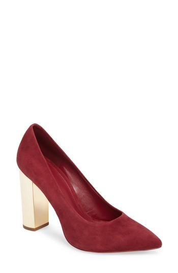 Women's Michael Michael Kors Paloma Metallic Heel Pump .5 M - Red