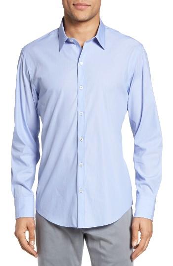 Men's Zachary Prell Mulberry Trim Fit Stretch Poplin Shirt - Blue