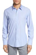 Men's Zachary Prell Mulberry Trim Fit Stretch Poplin Shirt - Blue